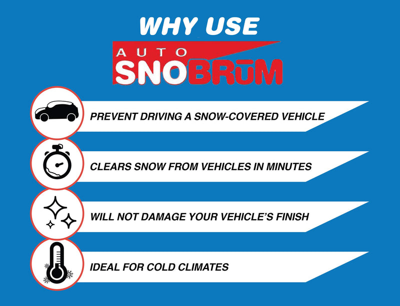 [AUSTRALIA] - SNOBRUM – The Original Snow Broom and Snow Remover for Cars and Trucks – 28” Extendable Handle, Push-Broom Design - Safe Winter Snow Removal for Your Vehicle Without Paint Scratching 1 Pack