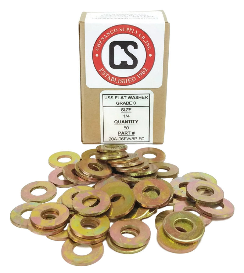  [AUSTRALIA] - 1/4 Hardened USS Flat Washer, Grade 8 *(More Selections in Listing)* (1/4" USS Flat Washer 50pcs) 1/4" USS Flat Washer 50pcs