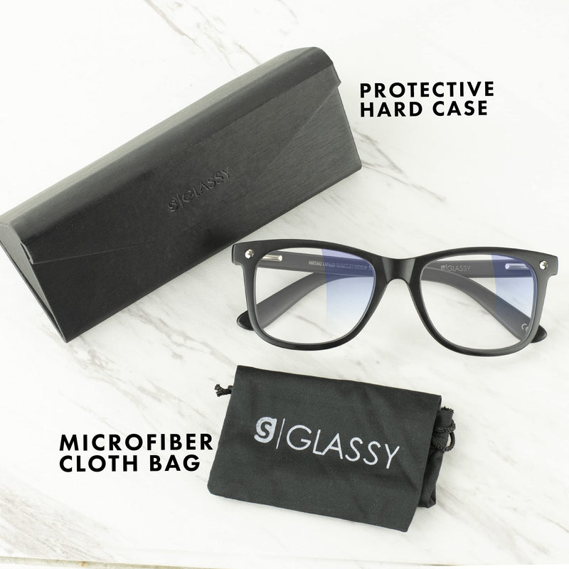  [AUSTRALIA] - GLASSY Mikemo Premium Blue Light Blocking Glasses, Anti Eyestrain and fatigue, Glasses for Computer and Gaming Matte Black Clear Gamer Lens