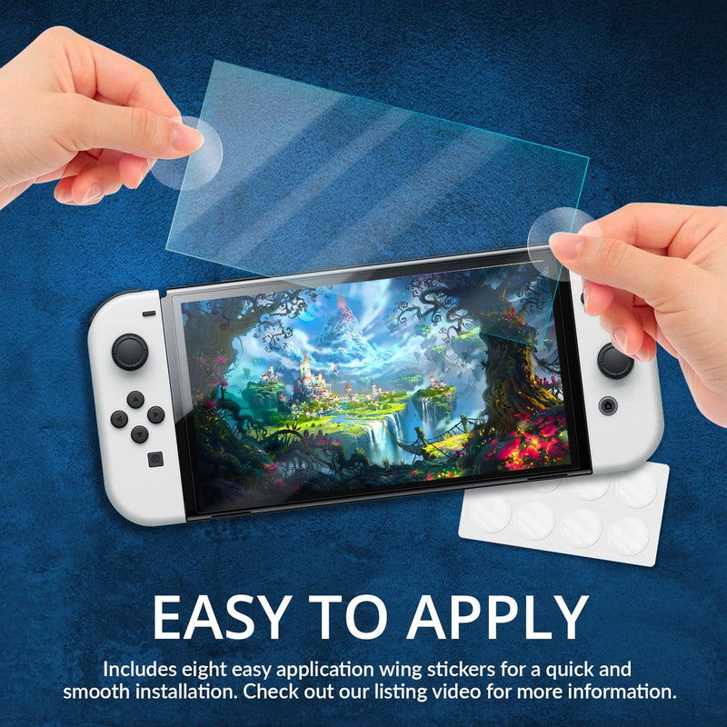  [AUSTRALIA] - Orzly Glass Screen Protector for Nintendo Switch OLED 2021 Console Accessories (Pack of 4) - Tempered Glass Life time Edition`