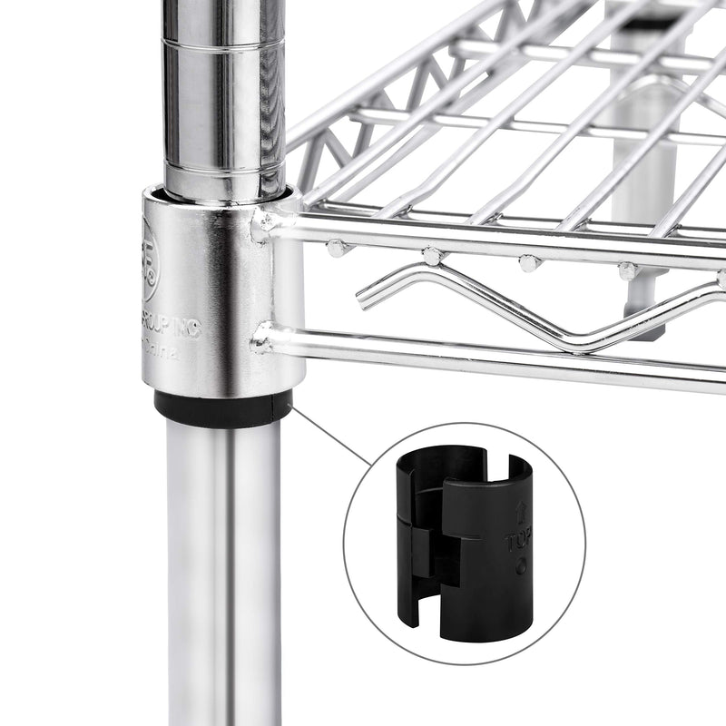  [AUSTRALIA] - DuraSteel Wire Shelving Shelf Lock Clips / Shelving Sleeves - Fits with Thunder Group, Alera, Honey Can Do, Eagle, Regency, Metro and more - For 1" Post, Plastic, Black, Pack of 8 Pcs