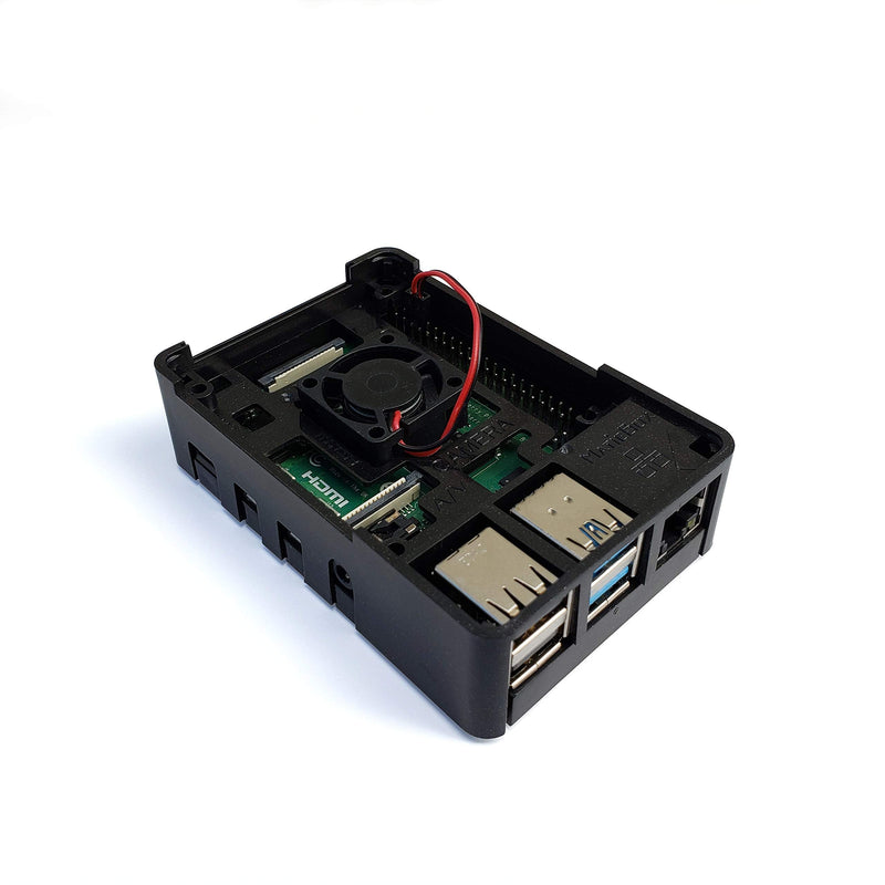  [AUSTRALIA] - MaticBox4 Case for Raspberry Pi 4 – Low Profile, Stackable, Universally Mountable DIN Rail, Automation Friendly, Fan Support (Black Metallic) Black Metallic