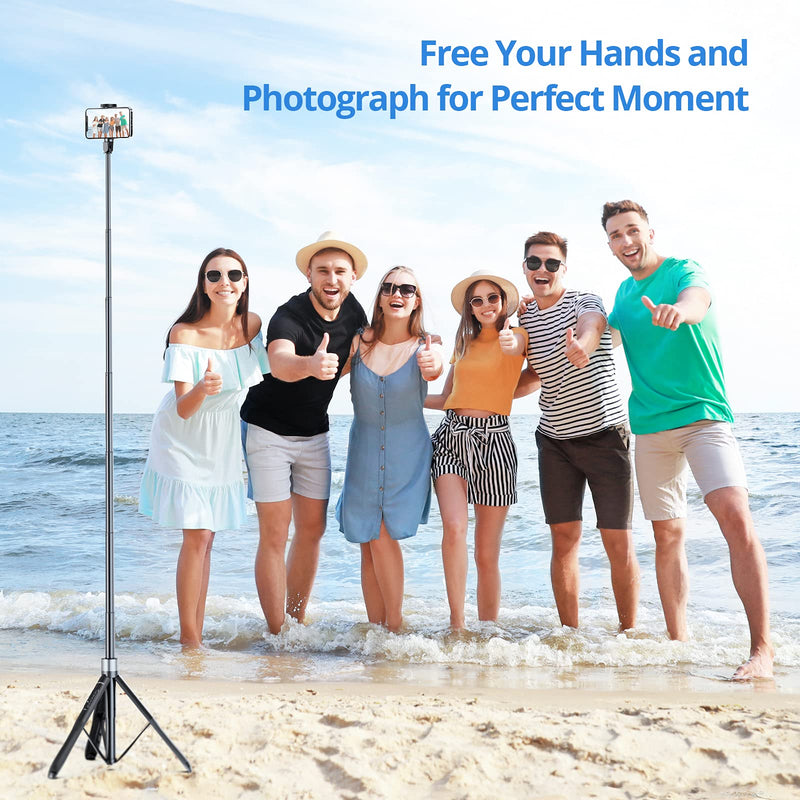 ATUMTEK 60" Selfie Stick Tripod, All in One Extendable Phone Tripod Stand with Bluetooth Remote 360° Rotation for iPhone and Android Phone Selfies, Video Recording, Vlogging, Live Streaming, Black 60" - LeoForward Australia