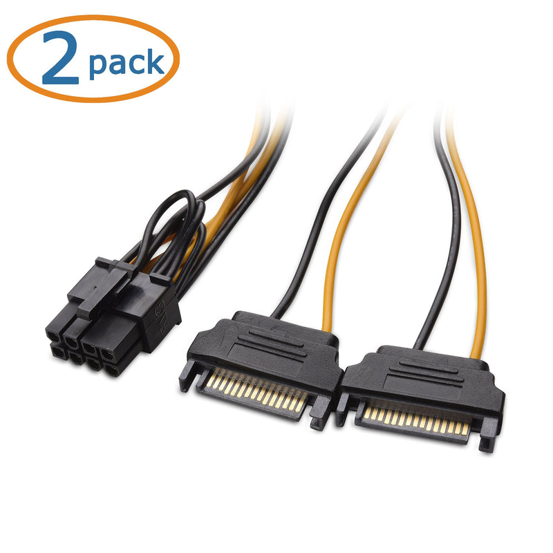 Cable Matters 2-Pack 8 Pin to SATA Power Cable (SATA to 8 Pin PCIe) - 5 Inches - LeoForward Australia