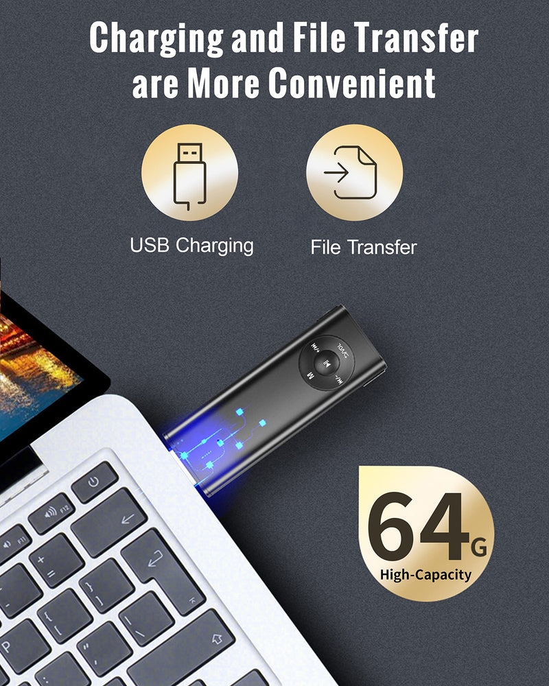  [AUSTRALIA] - 64GB USB Voice Recoreders, 1100 Hours Sound Audio Recorder, Portable Digital Audio Recorder with Noice Reduction,OTG,Back Clip for Lectures,Meetings,Interviews