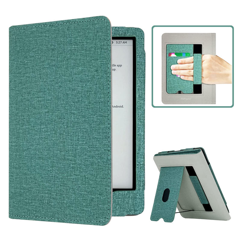  [AUSTRALIA] - RSAquar Kindle Paperwhite Case for 11th Generation 6.8" and Signature Edition 2021 Released, Premium PU Leather Cover with Auto Sleep Wake, Hand Strap, Card Slot and Foldable Stand, Sage Mint Green