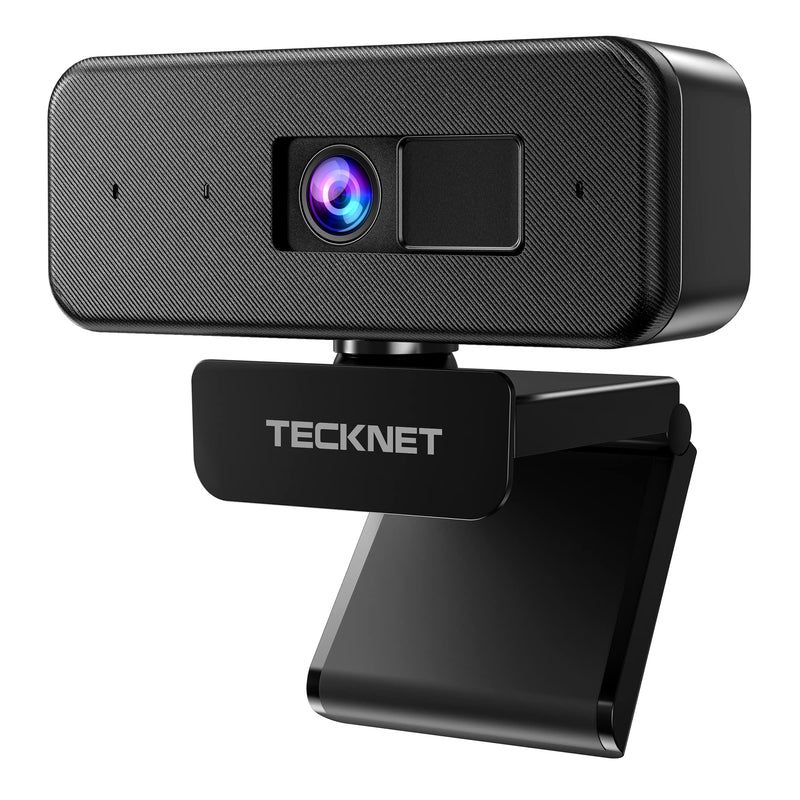  [AUSTRALIA] - 1080P Webcam with Microphone & Privacy Cover for Desktop, TECKNET Streaming Webcam, USB PC Computer Camera for Video Conferencing/Calling/Live Streaming/Online Learning Black