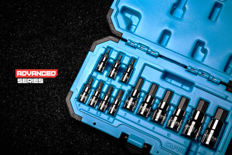  [AUSTRALIA] - Capri Tools Hex Bit Socket Set, Metric, Advanced Series, 13-Piece Metric / Advanced Series