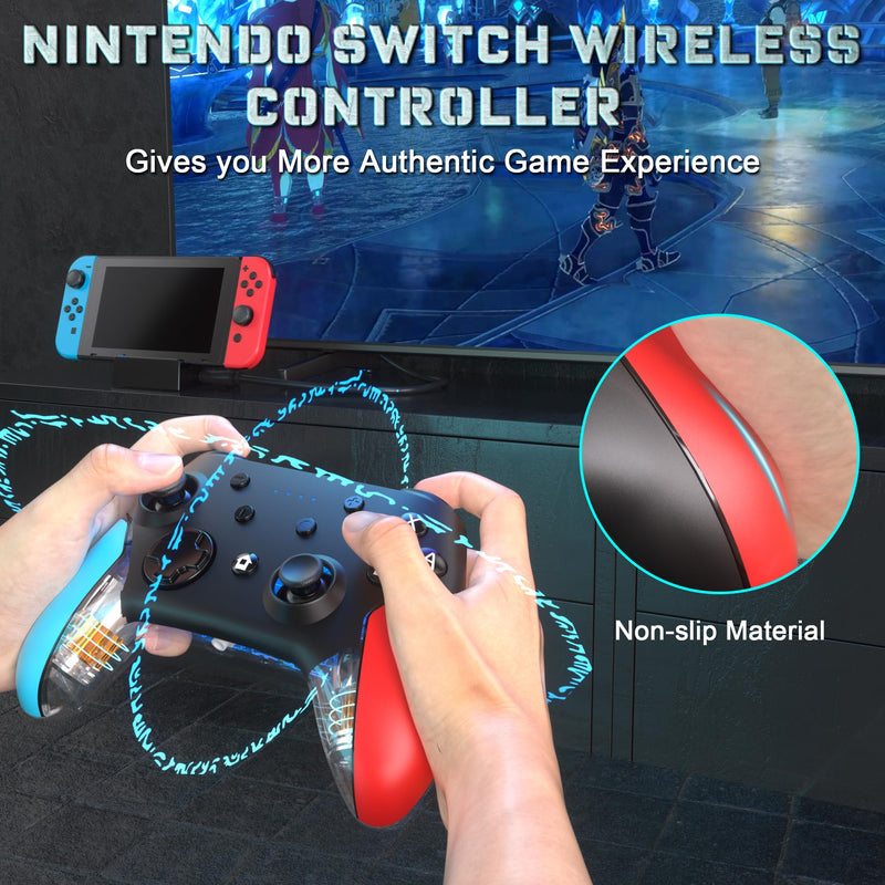  [AUSTRALIA] - Ponkor Switch Controller, Wireless Pro Controller Compatible with Nintendo Switch/Switch Lite/Switch OLED Controller for Switch with Wake-up, Turbo Vibration