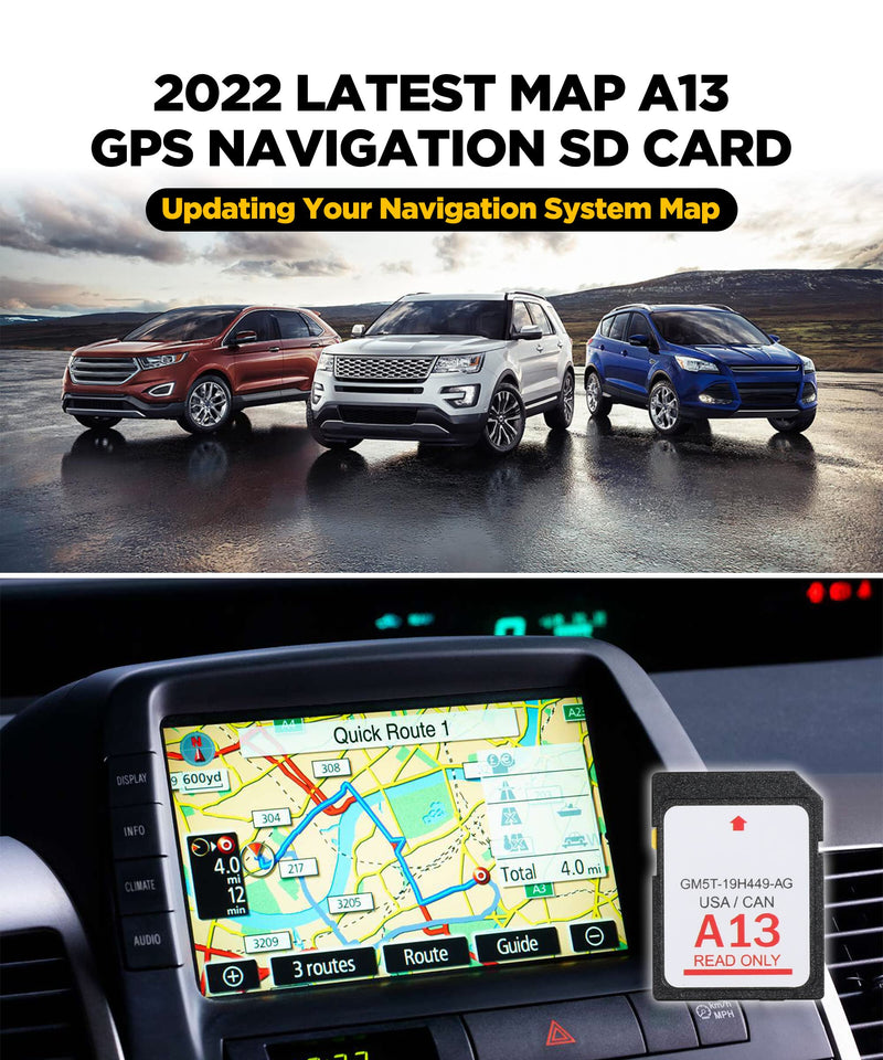  [AUSTRALIA] - AOCISKA A13 SD Navigation Map Card,GM5T-19H449-AG,Latest 2023 CA US Maps SD Card Sync Navigation System,GM5T19H449AG Navigation sd Card Maps Sync Navigation Card A13,Compatible with SYNC Systems
