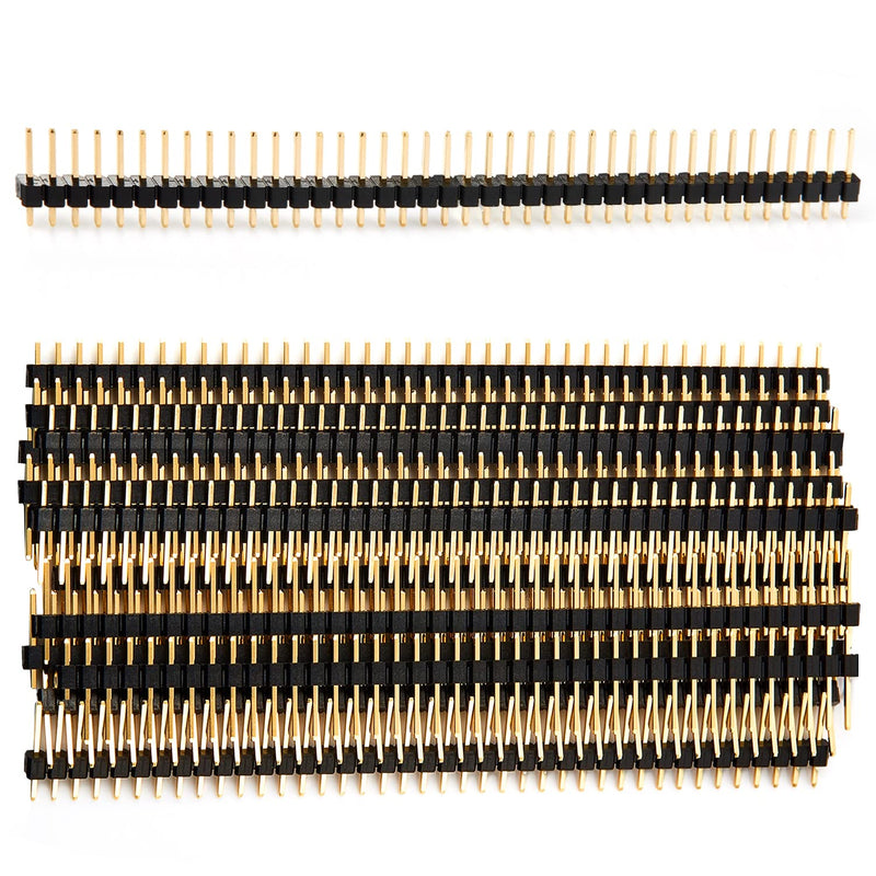  [AUSTRALIA] - Chanzon Pin Header Strip for Arduino Gpio 40 pin x 10pcs Male Headers Pins Straight Single Row Gold Plated Pitch 2.54mm 0.1 inch Breakaway for PCB Connector Machine Breadboard Electronic Circuit Board (1) Standard (03) Male 40pin 10pcs