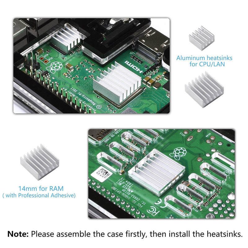  [AUSTRALIA] - Smraza Raspberry Pi 3 B+ Case with Fan, 5V 2.5A Power Supply and 3 Heat Sinks for Raspberry Pi 3 Model B+ (B Plus), 3B, 2B