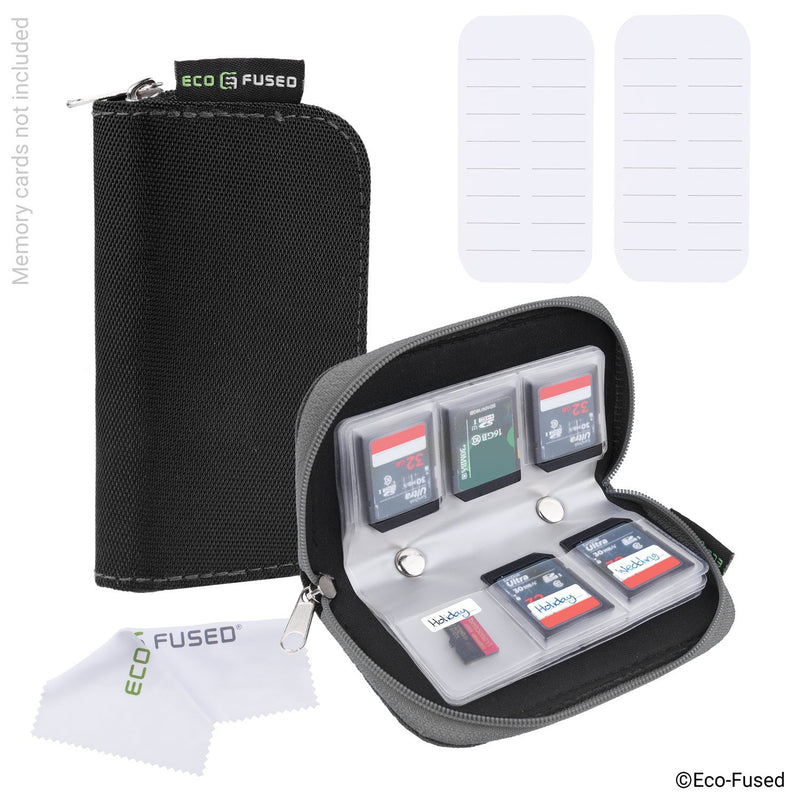 Memory Card Case ((S) 2 Pack - 44 Slots, Black & Grey) - LeoForward Australia