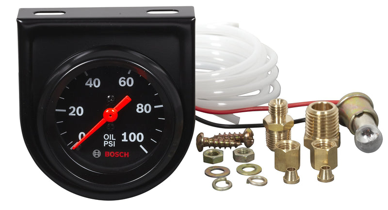  [AUSTRALIA] - Bosch SP0F000052 Style Line 2" Mechanical Oil Pressure Gauge (Black Dial Face, Black Bezel)