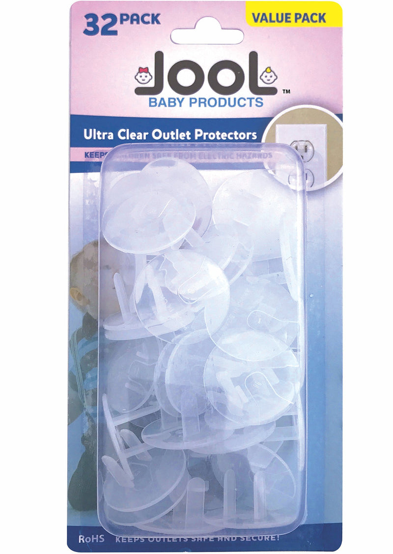 Outlet Plug Covers (32 Pack) Clear Child Proof Electrical Protector Safety Caps - Jool Baby - LeoForward Australia