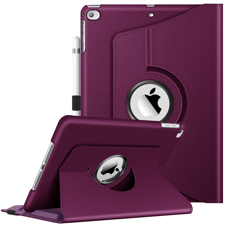  [AUSTRALIA] - Fintie Rotating Case for iPad 6th / 5th Generation (2018 2017 Model, 9.7 inch), iPad Air 2 / iPad Air 1-360 Degree Rotating Protective Stand Cover Auto Sleep Wake, Purple