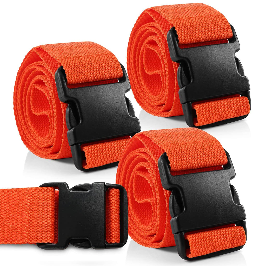  [AUSTRALIA] - Primacare IR-5006-3 Pack of 3 Unisex Restraint Strap with Plastic Buckles for Patients, Adults and Kids, Medical Disposable Waterproof Straps with Adjustable Locking for Easy Attachment, 2"x7", Orange