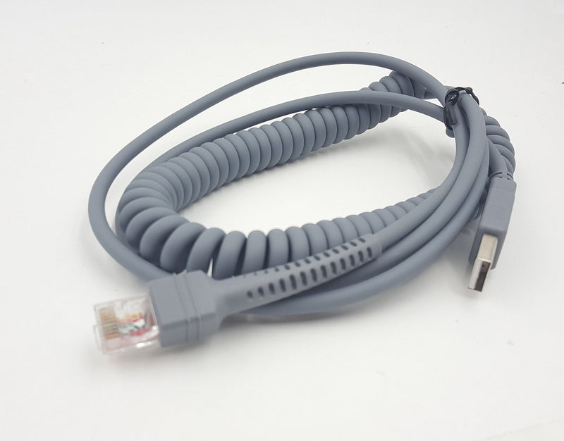  [AUSTRALIA] - Symbol Ls2208 USB Cable,SinLoon USB A to RJ45 Coiled Spiral Extension Cable, Symbol Barcode Scanner Ls2208ap Ls1203 Ls4208 Ls4278 Ds6707 Ds6708 USB Cable,(10ft,3M)