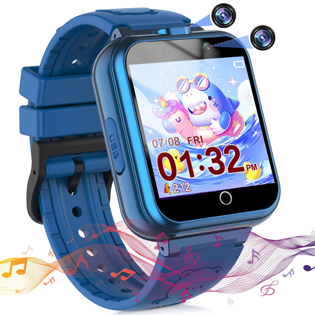  [AUSTRALIA] - Smart Watch for Kids Girls Boys, Kids Watches with Dual Cameras 24 Learning Games Music Video Pedometer Alarm Calculator Watches, Gift for 3-10 Years Olds Girls Boys(Blue) Blue