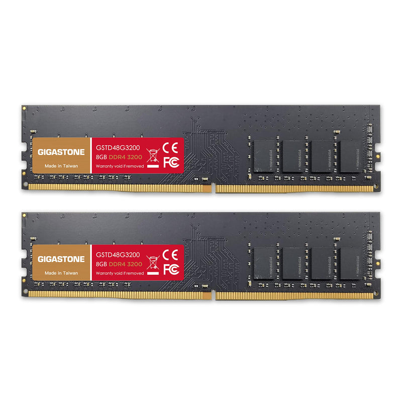  [AUSTRALIA] - 【DDR4 RAM】 Gigastone DDR4 16GB (8GBx2) 3200MHz PC4-25600 CL16 1.35V UDIMM 288 Pin Unbuffered Non ECC for PC Computer Desktop Memory Module Ram Upgrade Kit (Desktop ONLY)