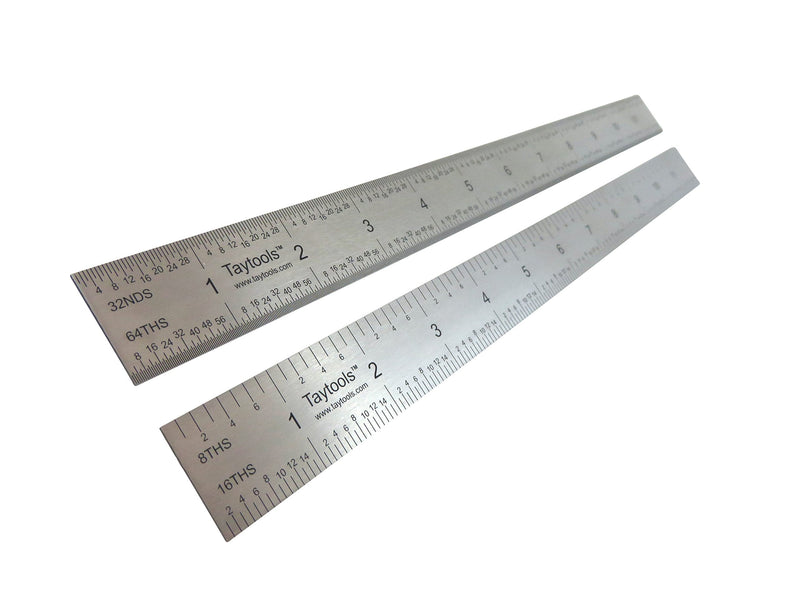  [AUSTRALIA] - Taytools 12" Rigid Machinist Rule Ruler Hardened Spring Steel 4R Graduations in 1/8", 1/16", 1/32" and 1/64" MRSAE-12