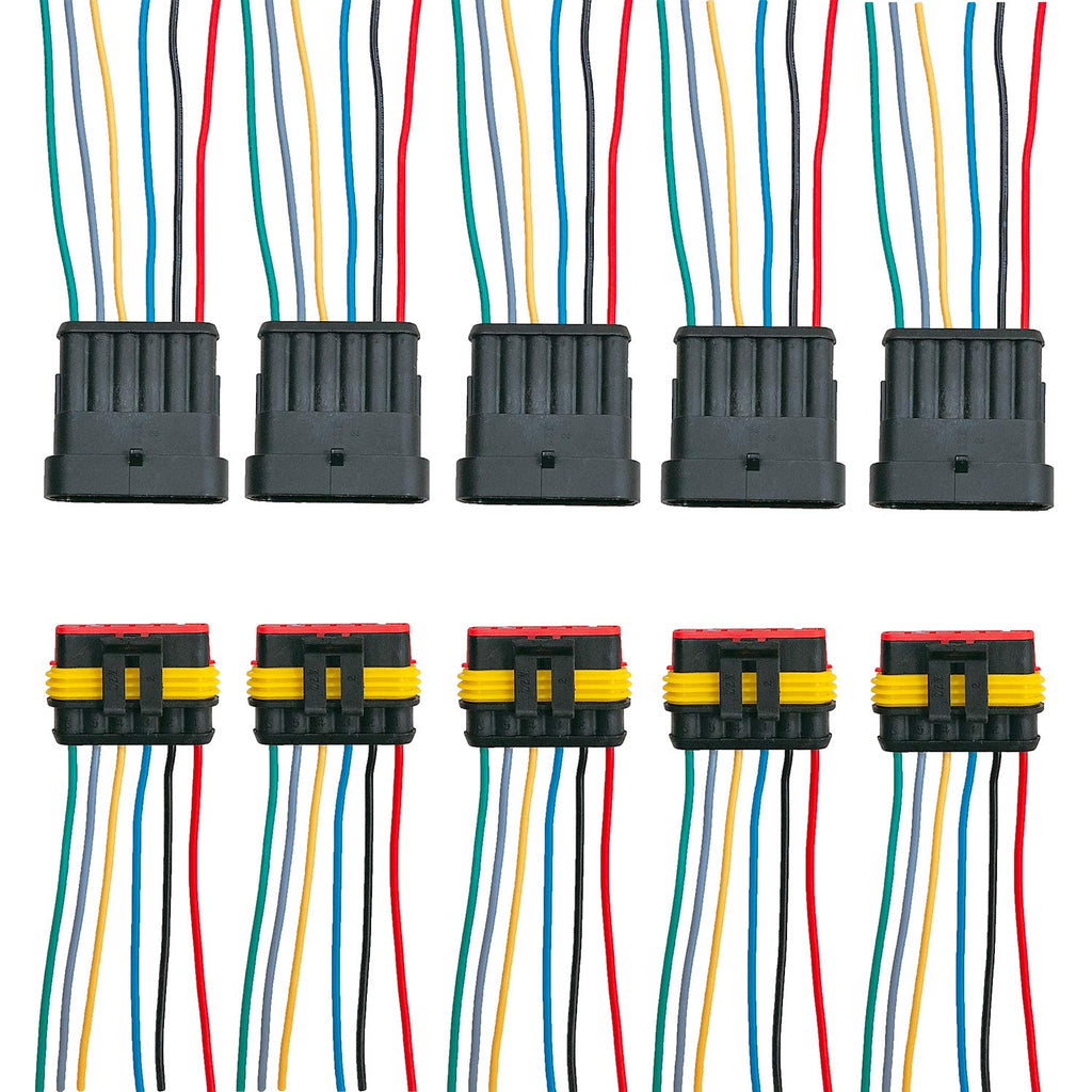  [AUSTRALIA] - ZoneLiStore 6 Pin Way Waterproof Electrical Wire Connector Plug Automotive Wire Connectors Plug with Wire AWG Marine Pack of 5 6P(Pack of 5)