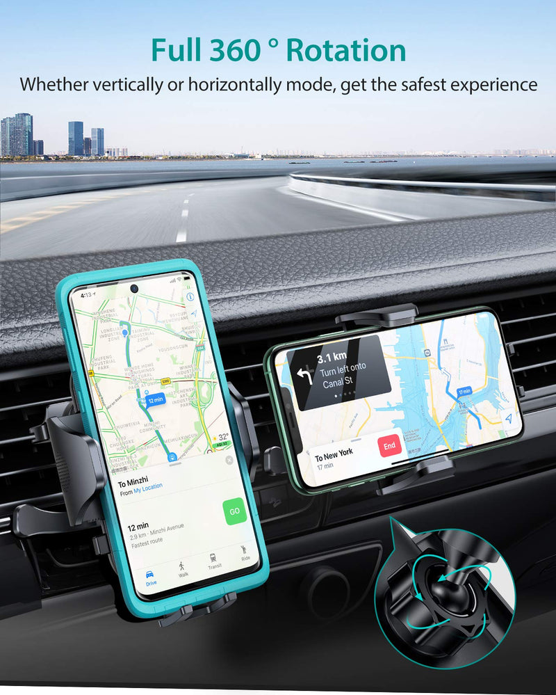 VICSEED 2020 Upgrade Ultra Stable Car Phone Mount Easy Clamp Universal Car Phone Holder Air Vent Cell Phone Holder for Car Compatible with iPhone 12 11 Pro Max Mini SE XS XR Galaxy S20 Note 20 10 etc Black - LeoForward Australia