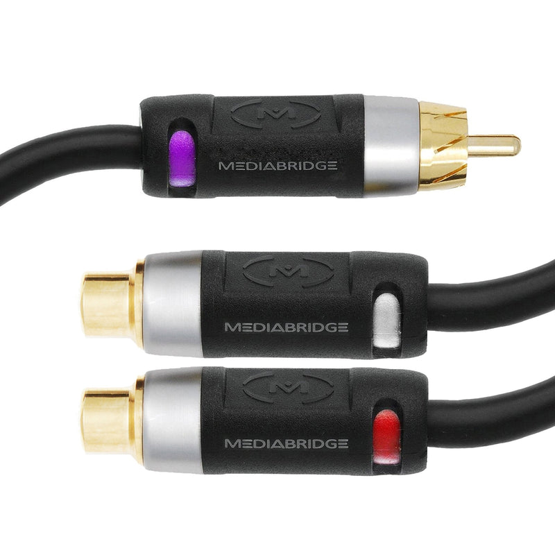  [AUSTRALIA] - Mediabridge™ Ultra Series RCA Y-Adapter (12 Inches) - 1-Male to 2-Female for Digital Audio or Subwoofer - (Part# CYA-1M2F-P)