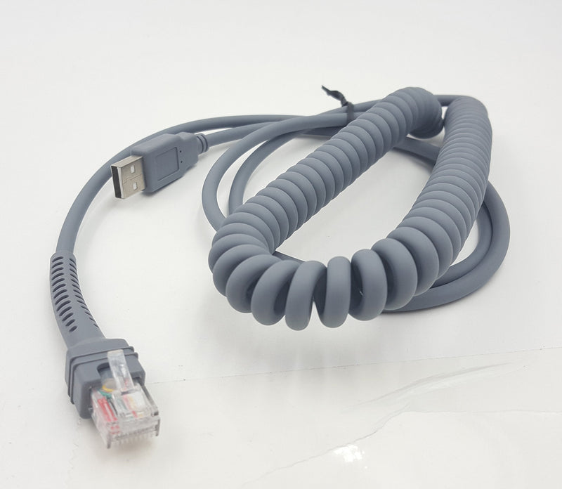  [AUSTRALIA] - Symbol Ls2208 USB Cable,SinLoon USB A to RJ45 Coiled Spiral Extension Cable, Symbol Barcode Scanner Ls2208ap Ls1203 Ls4208 Ls4278 Ds6707 Ds6708 USB Cable,(10ft,3M)
