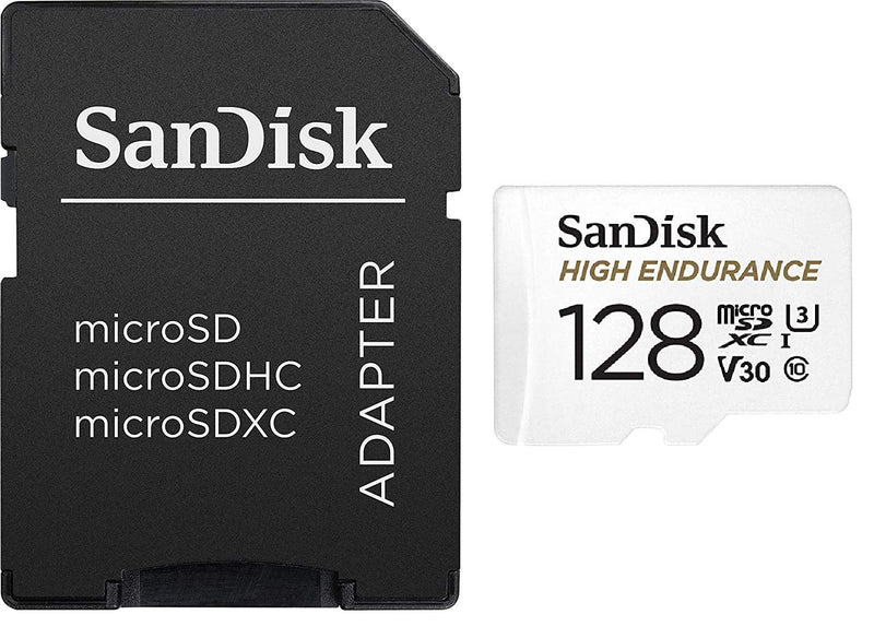  [AUSTRALIA] - SanDisk 128GB High Endurance MicroSDXC Memory Card (2 Pack) for Garmin Dash Cam 57, 67W, Mini 2, 47 Series (SDSQQNR-128G-GN6IA) Class 10 Bundle with (1) Everything But Stromboli MicroSD Card Reader