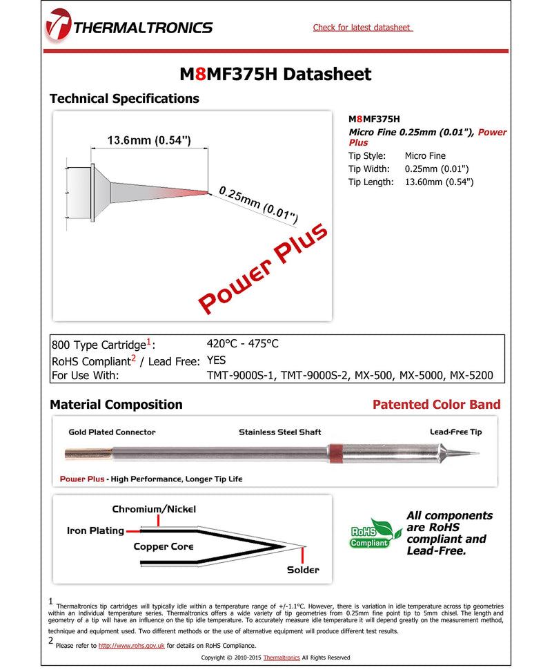  [AUSTRALIA] - Thermaltronics M8MF375H Micro Fine 0.25mm (0.01in), Power Plus