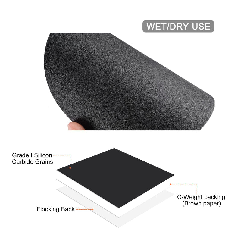  [AUSTRALIA] - uxcell 5 Inch Sanding Disc 180 Grit Hook and Loop Wet Dry Usable Silicon Carbide C-Weight Backing Sandpaper for Orbital Sander 5Pcs 180 Grits Black