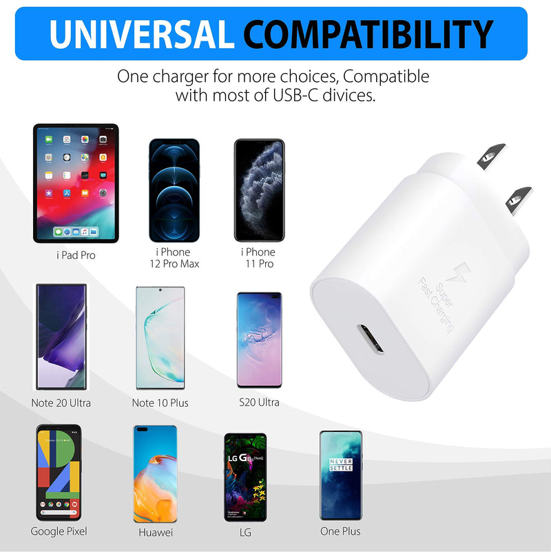 USB C 25W PD Fast Charger More Power Type C Charger Wall Plug Adapter Block Compatible with iPhone 12/iPhone 12 Pro/12 Pro Max/iPhone 12 Mini/iPhone 11/iPad Pro/Samsung Galaxy S21/ S20/ Note20 - LeoForward Australia