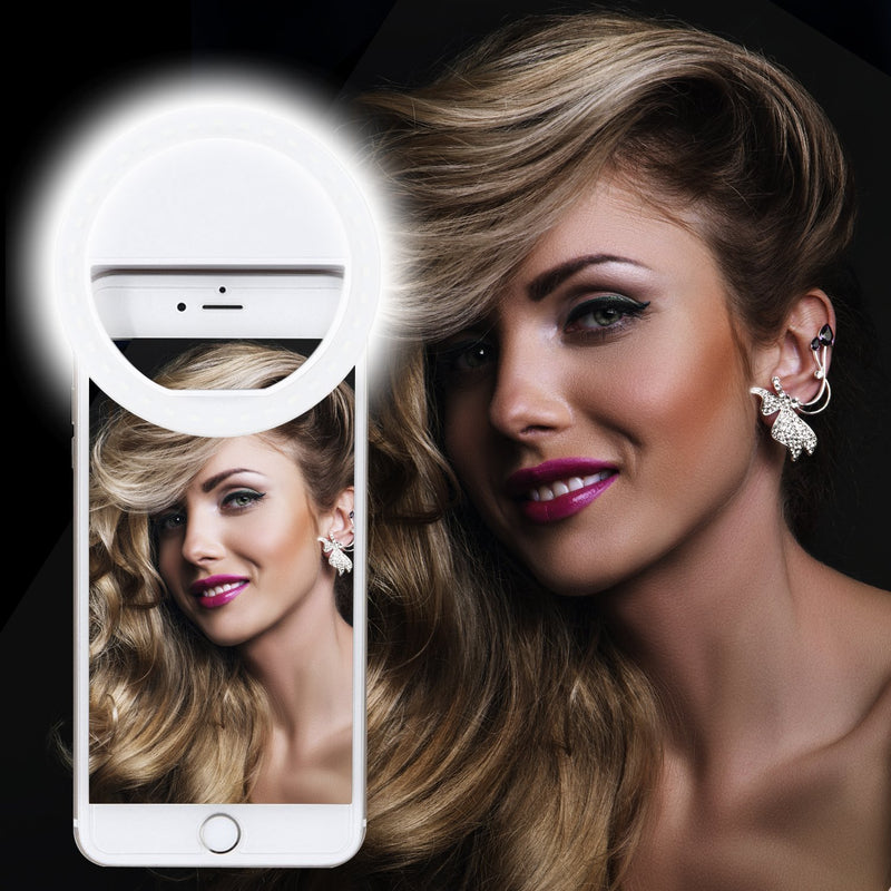 XINBAOHONG Selfie Ring Light Rechargeable Portable Clip-on Selfie Fill Light with 36 LED for Smart Phone Photography, Camera Video, Girl Makes up Black … - LeoForward Australia