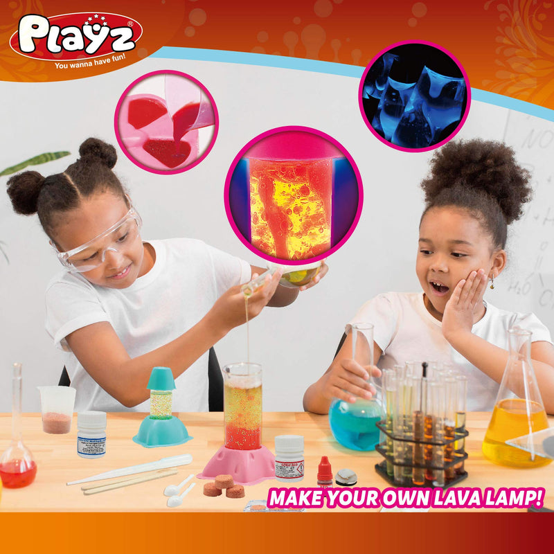 Playz Lava Lamp & Glitter Tube Arts and Craft Science Activity Set - 34+ Tools to Make a Lava Lamp, Glitter Tube, Bubbling Glitter & More for Girls, Boys, Teenagers, & Kids Age 8+ - LeoForward Australia