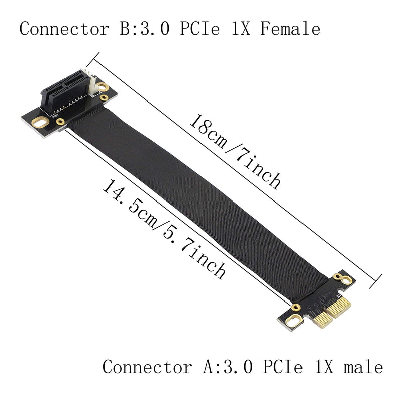  [AUSTRALIA] - PCIE Extension Cable,PCI-Express 3.0 1X Male to Female Riser Cable PCI-E 1X Extender Adapter Jumper (18cm,90°