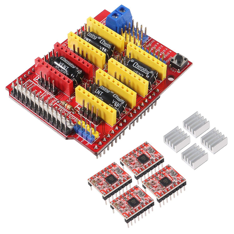  [AUSTRALIA] - ACEIRMC 3D Printer CNC Shield V3 Engraver Expansion Board with 4X A4988 Driver Module and 4 x Radiator