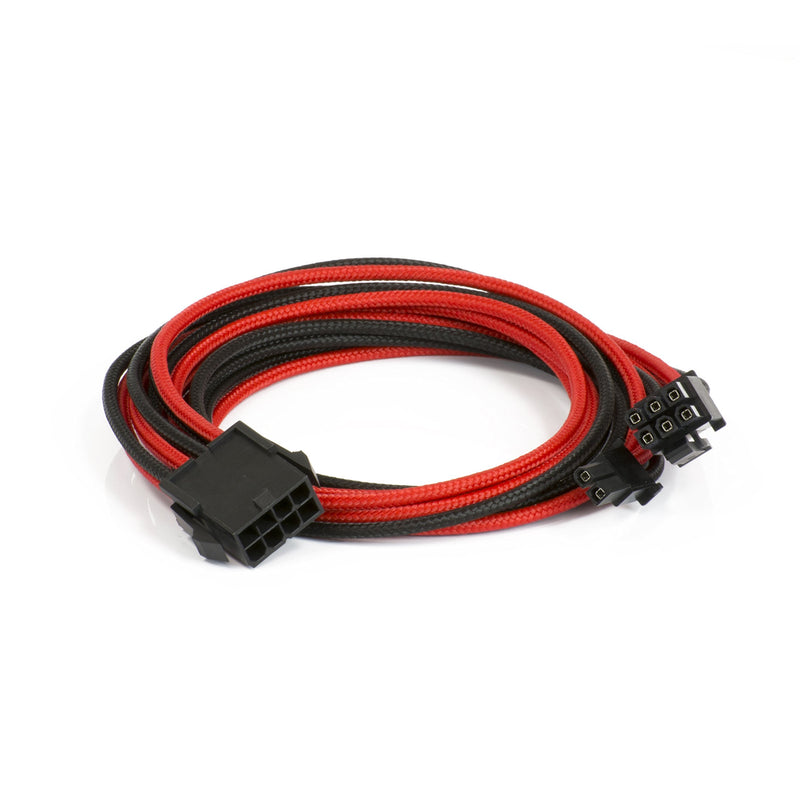 [AUSTRALIA] - Phanteks 8 to 8 (6+2) Pin VGA Premium Sleeved Extension Cable 19.68" Length, Black/Red(PH-CB8V_BR) 8 Pin
