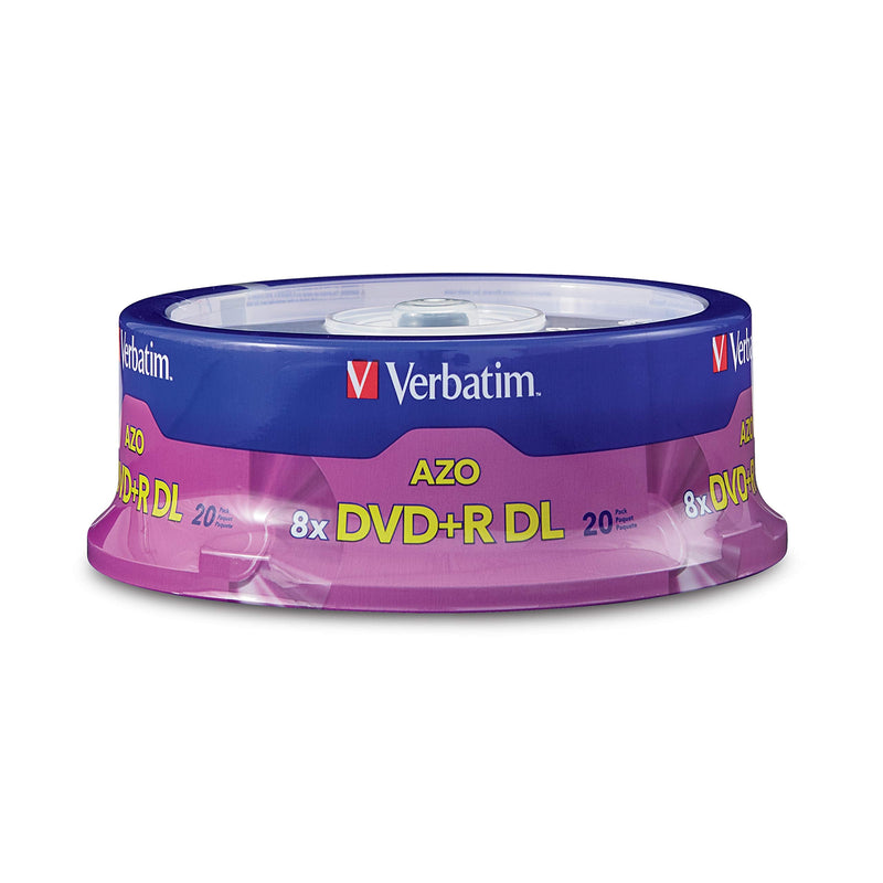  [AUSTRALIA] - Verbatim DVD+R DL 8.5GB 8X with Branded Surface - 20pk Spindle & CD/DVD Paper Sleeves-with Clear Window 100pk 20-Disc DVD+R DL + Paper Sleeves