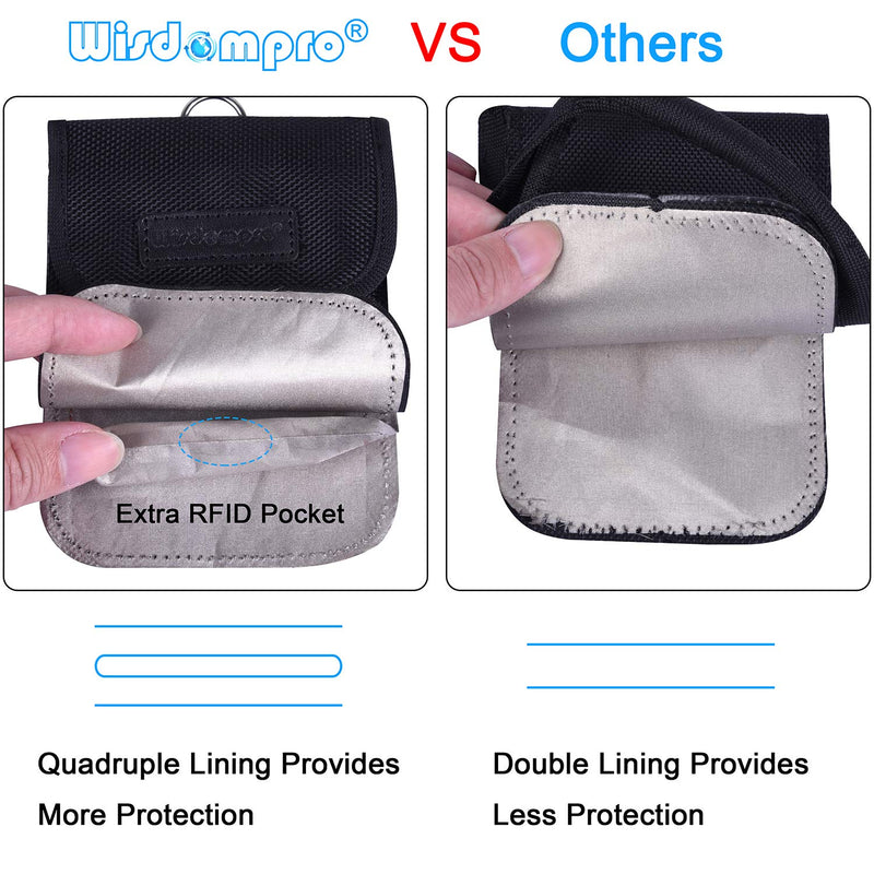 Faraday Bag for Key Fob, Wisdompro WP4694 RFID Key Fob Protector RF Car Signal Blocking, Anti-Theft Pouch, Anti-Hacking Case Blocker - Black - LeoForward Australia