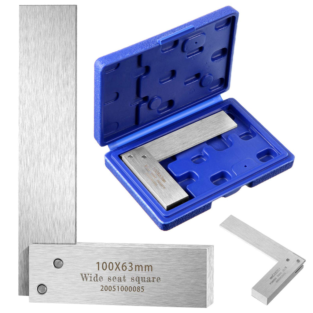  [AUSTRALIA] - Engineer Square Machinist Square Set Mechanical Steel High Precision Square Woodworking Wide Base Square Tool Wide Sitting Angle Square L-type Measuring Tool for Engineer Student (4 x 2.5 Inch) 4 x 2.5 Inch