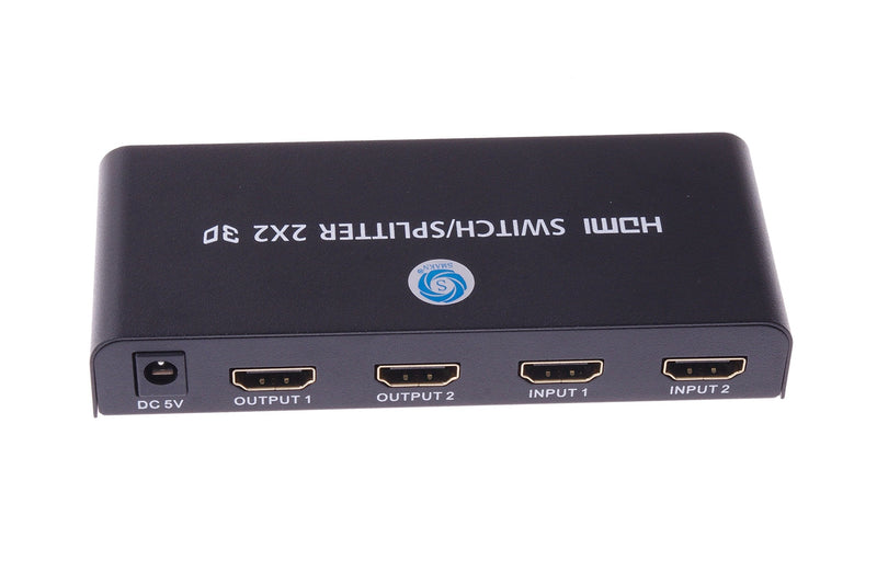  [AUSTRALIA] - SMAKN Mini 2 x 2 HDMI Switch Splitter With 2 in 2 out Supporting HDMI1.4a 3D