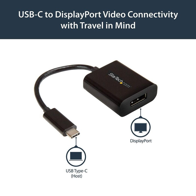  [AUSTRALIA] - StarTech.com USB-C to DisplayPort 1.4 Adapter - 8K 30Hz/4K 60Hz - USB Type-C to DP 1.4 (HBR2/DSC) Converter Dongle - USB-C DP Alt Mode Monitor Video Adapter - Works w/Thunderbolt 3 (USBC-DISPLAYPORT) Black 8K 30Hz/4K 60Hz DP 1.4