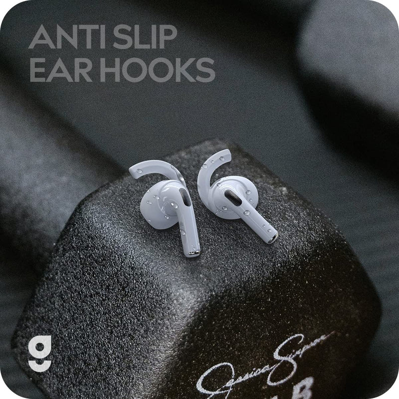  [AUSTRALIA] - Gcioii 3 Pairs AirPods 3 Ear Hooks Covers [Added Storage Pouch] Anti Slip Wings Ear Covers, Grip Tips Accessories Compatible with Apple AirPods 3rd Generation (White, Medium) White