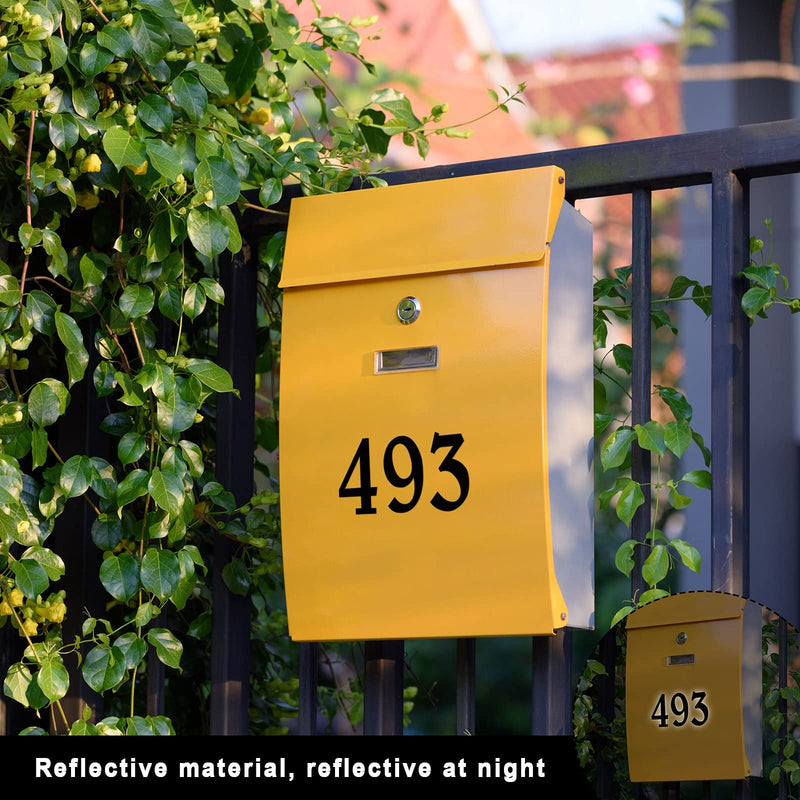  [AUSTRALIA] - Zonon 60 Pieces Reflective Mailbox Numbers Stickers Vinyl Self Adhesive Numbers Stickers Decals Waterproof Address Numbers 0-9 Stickers for Window Signs Doors Cars House (2 Inch, Black) 2 Inch