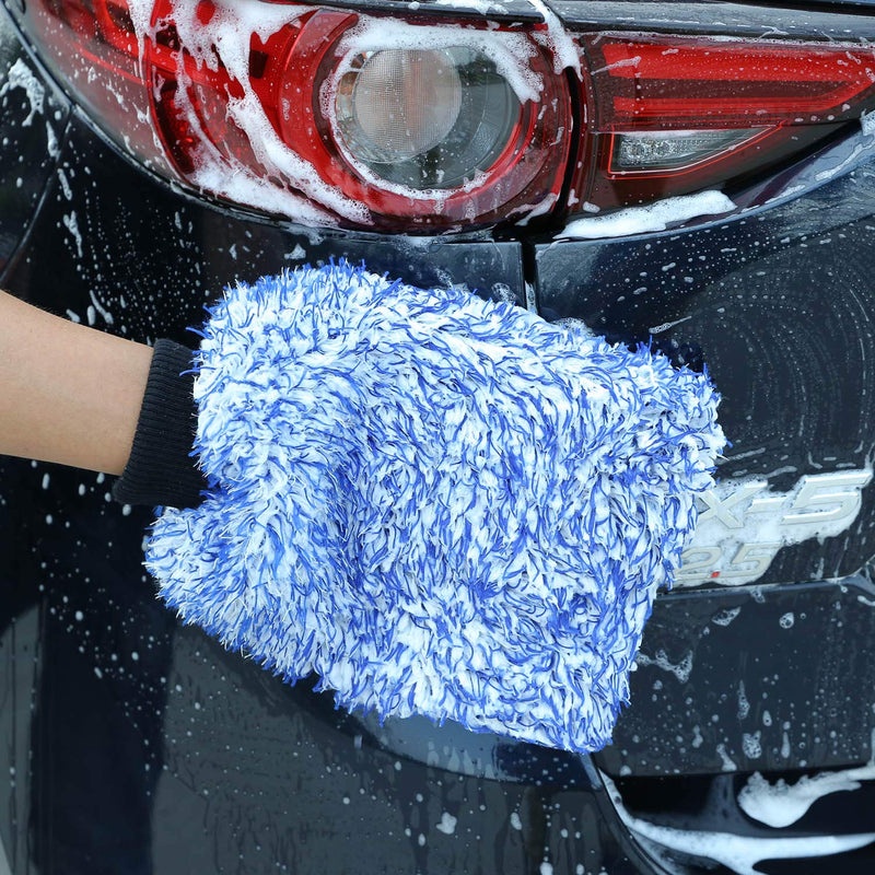  [AUSTRALIA] - TAKAVU New Car Wash Mitt, 2 Pack Premium Cyclone Microfiber Washing Gloves, Holds Tons of Sudsy Water for Effective Washing, Machine Washable, Lint Free, Scratch Free