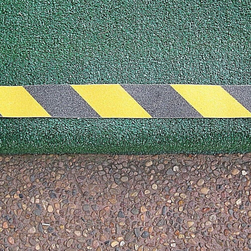  [AUSTRALIA] - 2 Inch X 32.8ft Non Slip Safety Grip Tape for Stairs Steps Non Skid Tread High Traction Friction/Strong Grip Abrasive Adhesive Hazard Caution Tape- Black/Yellow 2" Width X 32.8ft