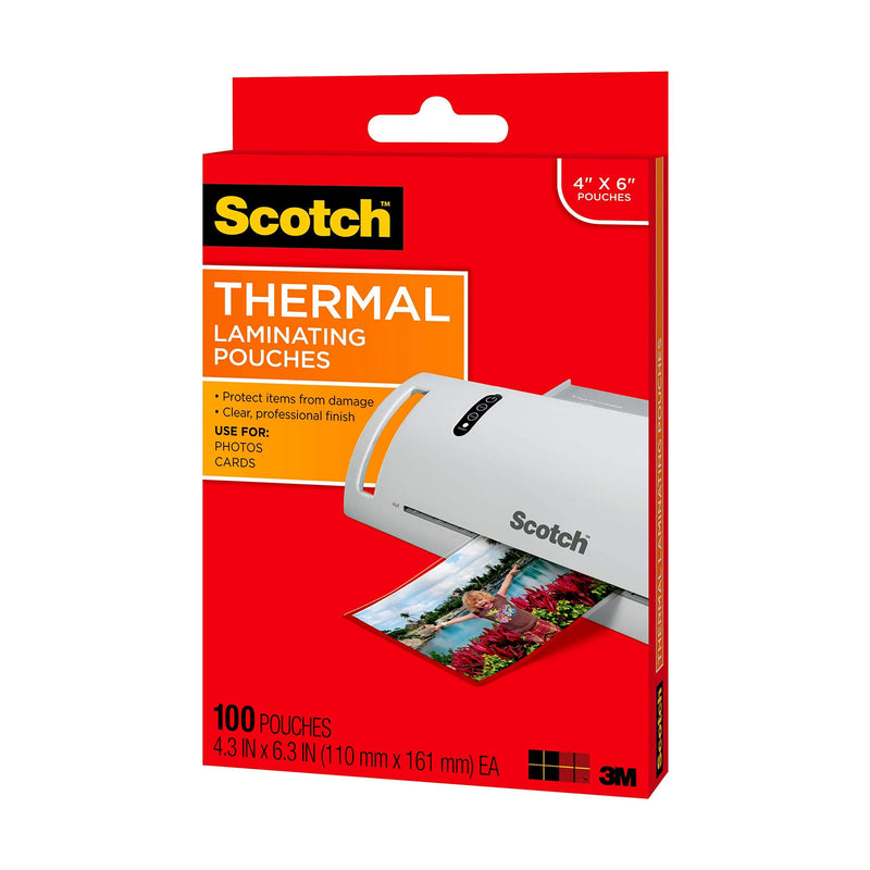  [AUSTRALIA] - Scotch Thermal Laminating Pouches, 5 Mil Thick for Extra Protection, 4.3 Inches x 6.3 Inches, 100 Pouches (TP5900-100)