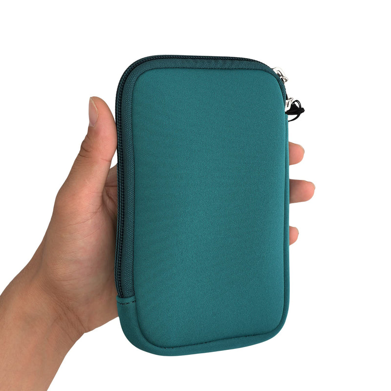  [AUSTRALIA] - kwmobile Carrying Case Compatible with Nintendo 3DS XL - Neoprene Console Pouch with Zipper - Petrol