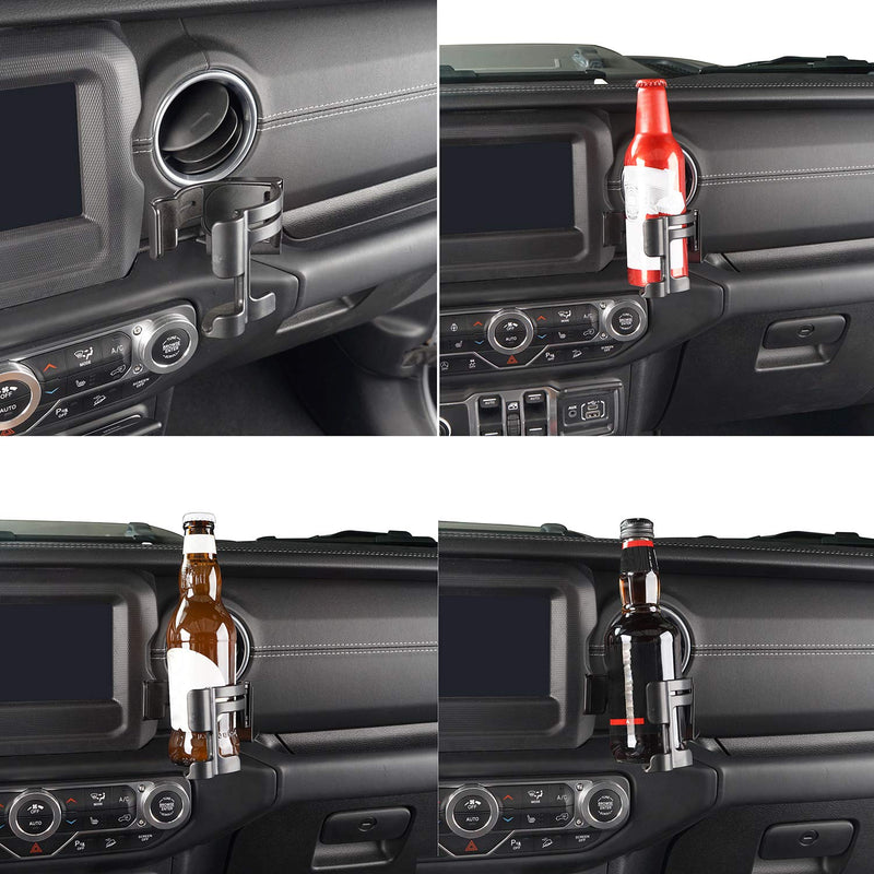 Hooke Road Phone Dash Mount Drink Cup Holder Bracket, Bolt-on Stand Support Organizer for Jeep JL Wrangler 2018 2019 2020 2021 - LeoForward Australia